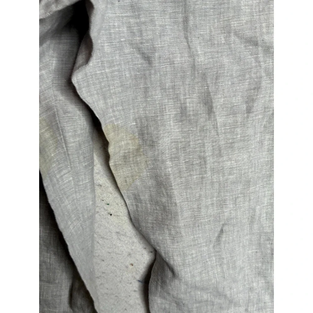 Murano Linen Pants Men's 38x30 Light Gray Relaxed Fit Flat Front Straight Leg